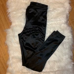 Black silk jeggings